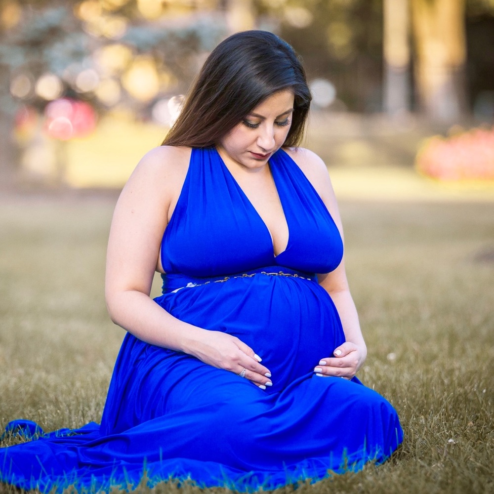 Royal blue maternity dress